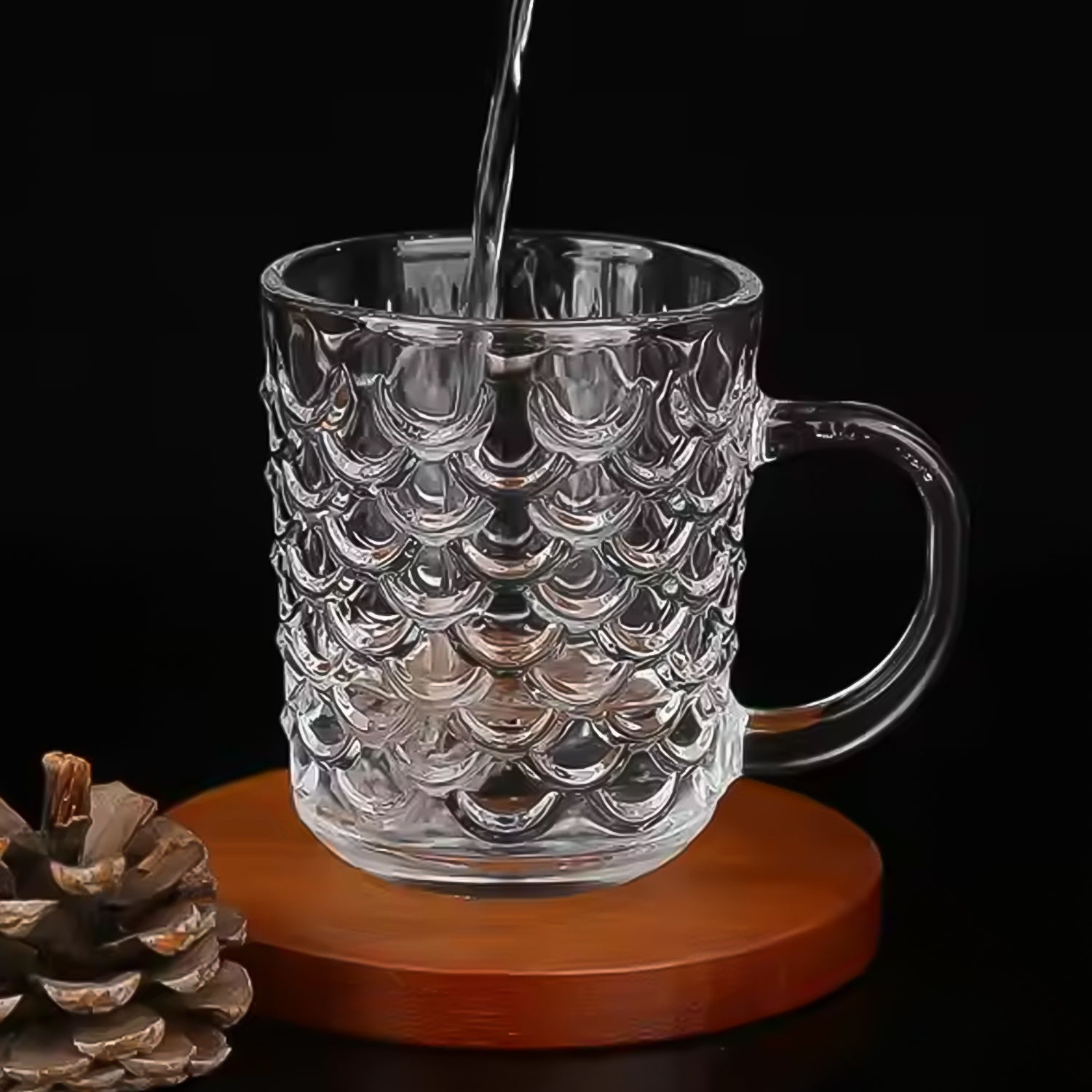 Glass Coffee & Tea Cup / Mug With Handle, Water glass (6 pcs Set / 225 ML) Glass Coffee & Tea Cup / Mug With Handle, Water glass (6 pcs Set / 225 ML)